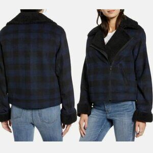 Treasure & Bond Women’s Blue/Black Plaid Jacket Size Small